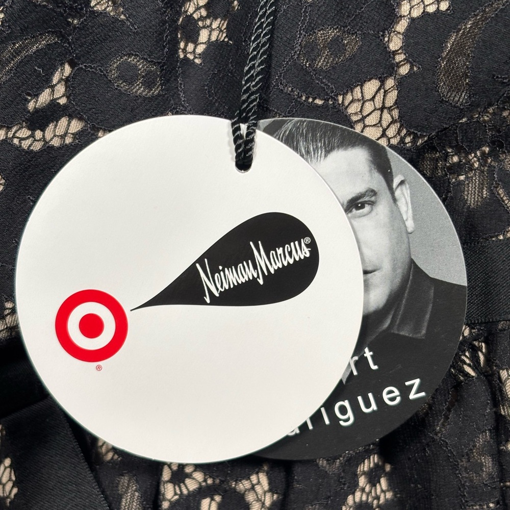 NWT Robert Rodriguez Neiman Marcus Womens Sz 2 Black Strapless Lace Flare Dress - Picture 5 of 10